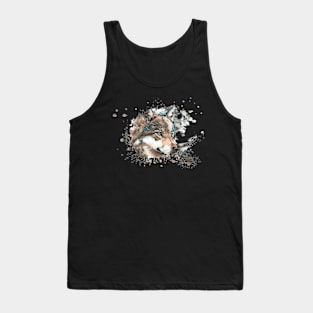 Wolf Tie dye art design Tank Top